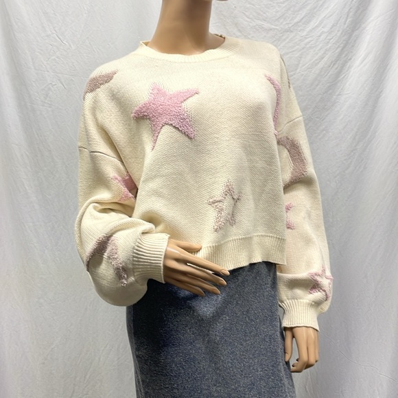 Threaded Leaf Women's To The Moon & Back Crewneck Pullover Sweater (L) NWT - Picture 3 of 9